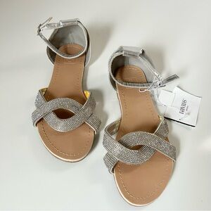 NEW! David's Bridal Silver Embellished Sandals